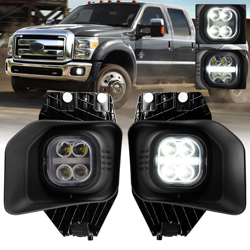 DRFG LED Fog Lights with Daytime Running Lights for Ford 2011 2012 2013 2014 2015 2016 F250 F350 F450 F550 Fog Light Assembly OEM Bumper Driving Fog Lamp Upgrade for Ford F250 11-16 - Image 1